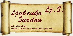 Ljubenko Surdan vizit kartica